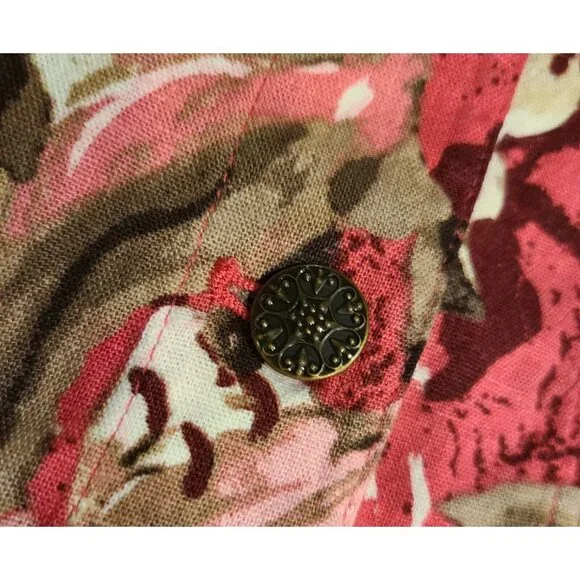 Lot of 2 Christopher Banks Sz M Button Up Jacket Blazer Pink Floral Lightweight - Picture 8 of 16